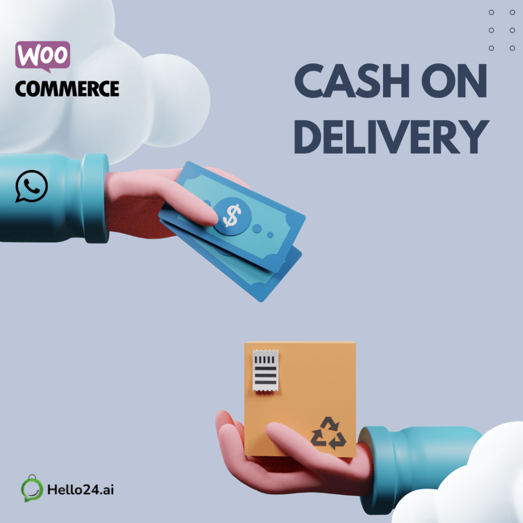 cash on delivery returns solved with hello24.ai connect WooCommerce Store to WhatsApp