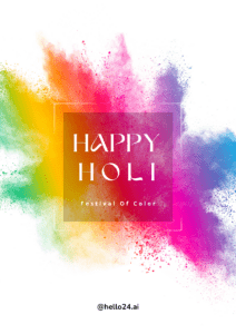 picture showing Happy holi greetings from hello24.ai