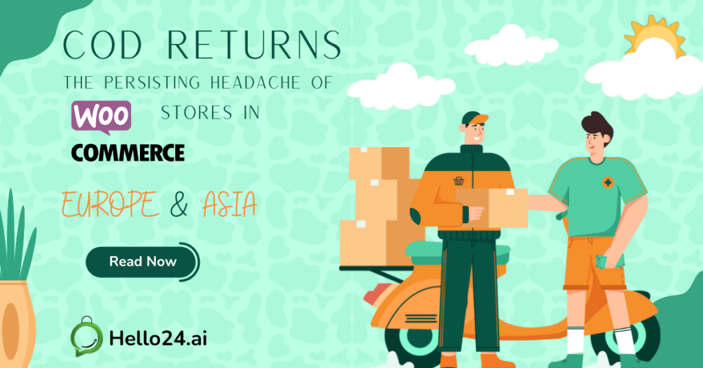 A delivery guy and another guy paying cash for an order delivered, representing the challenges of managing cash on delivery returns for WooCommerce stores in Europe and Asia