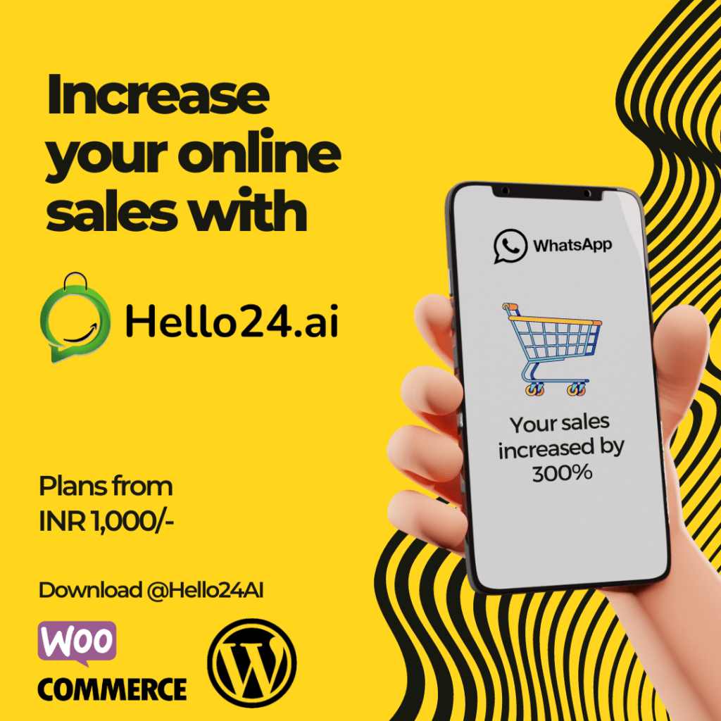 Increase online sales with Hello24ai and WhatsApp Marketing Automation is saving Drowning Ecommerce in India