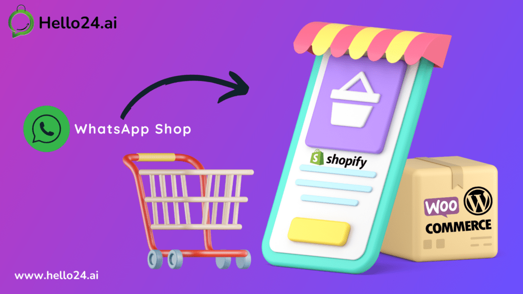Picture showing whatsapp shop or store of hello24.3ai