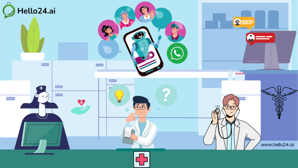 picture showing top 5 benefits of hello24.ai WhatsApp chatbot for hospitals