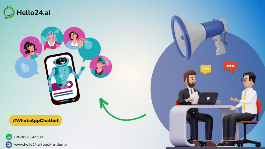 picture showing hello24.ai whatsapp chatbots helping with recruiting staffing and hr