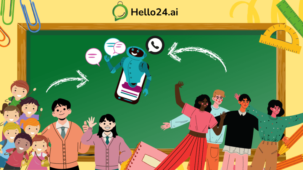 picture showing hello24.ai whatsapp chatbots for schools and colleges