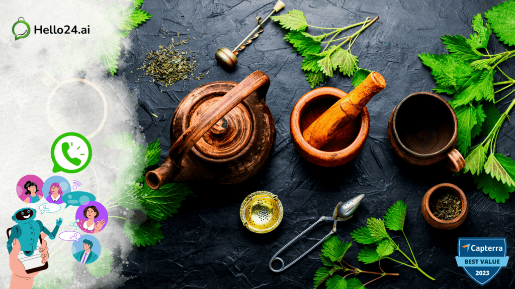 picture showing herbal products brands doing whatsapp automation and marketing with hello24.ai