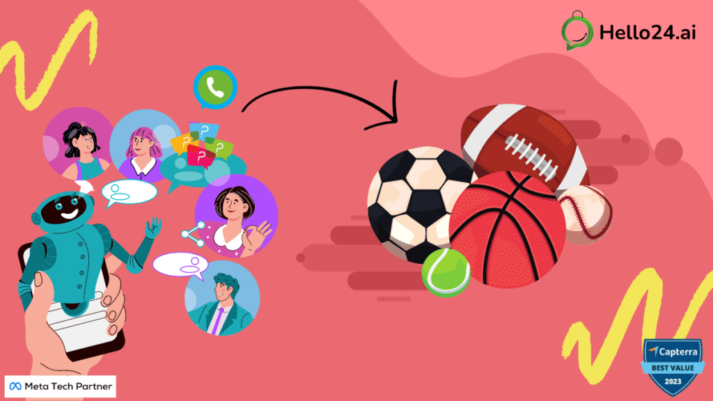 picture showing Sports & athletics business opting for WhatsApp Chatbot of hello24ai