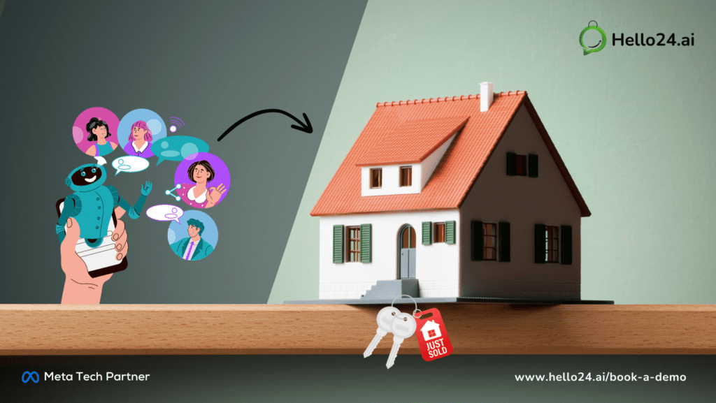 picture showing real estate whatsapp chatbot of hello24ai that can also do whatsapp marketing campaigns