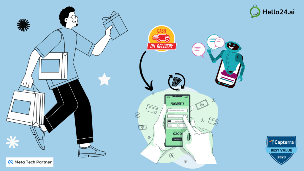 picture showing COD Orders into Prepaid Orders on WhatsApp of hello24.ai