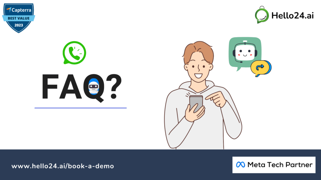 picture showing a customer getting a WhatsApp Auto Reply from hello24.ai chatbot