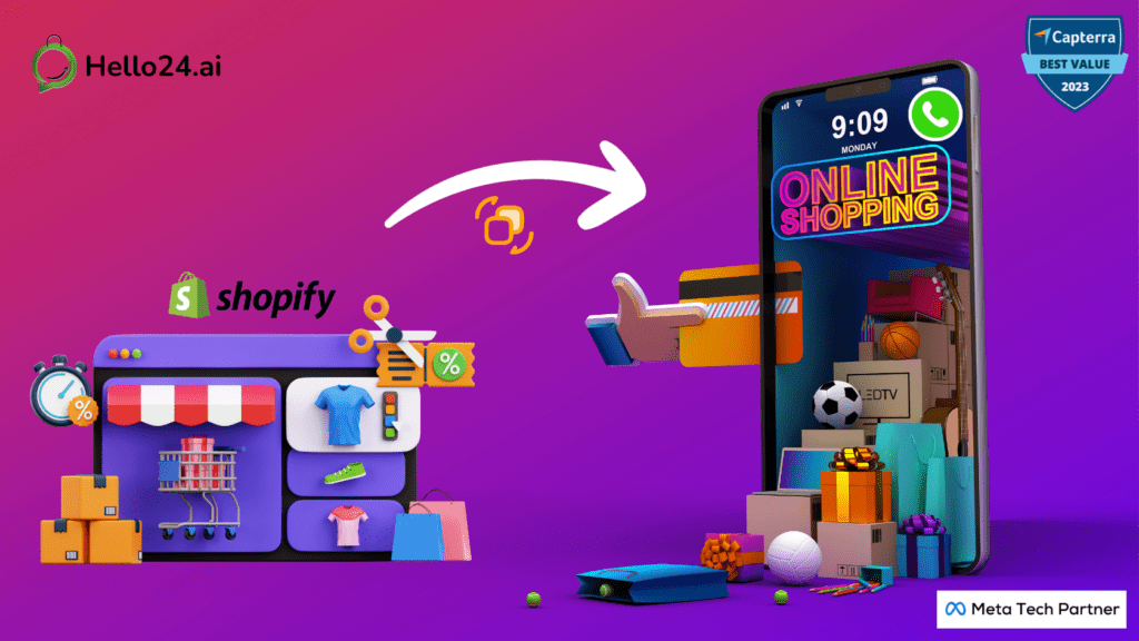 picture showing shopify store getting connected to whatsapp store