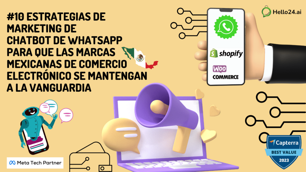 picture showing whatsapp chatbot marketing for mexico ecommerce brands by hello24ai