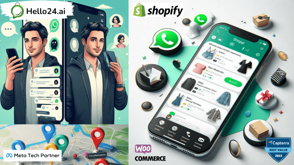 image of a smartphone screen displaying a chat conversation with a chatbot character dressed as a personal stylist, suggesting outfits, titled "Shoppable Chat Novels: A Creative Twist on Conversational Commerce."