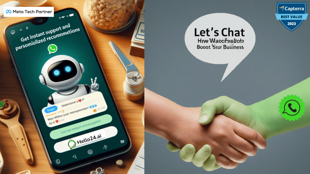 A WhatsApp chat window where the chatbot asks a user questions about their financial needs and budget, pre-qualifying them for relevant FinServ products.