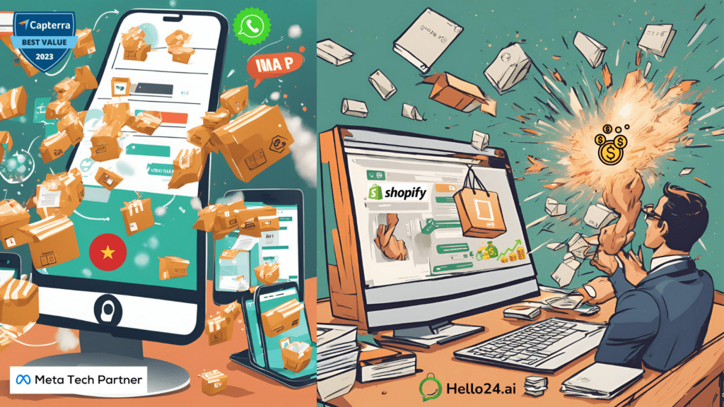 image showing whatsapp chatbot shop ecommerce vietnam by hello24ai