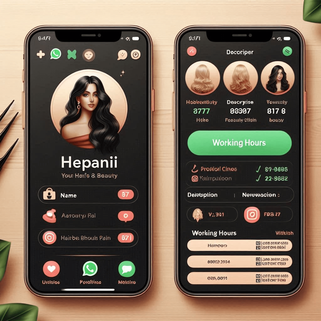  image of depicting a hair and beauty salon sending promotional messages via WhatsApp broadcast lists. The image should include elements like special offers, discounts, and personalized messages.