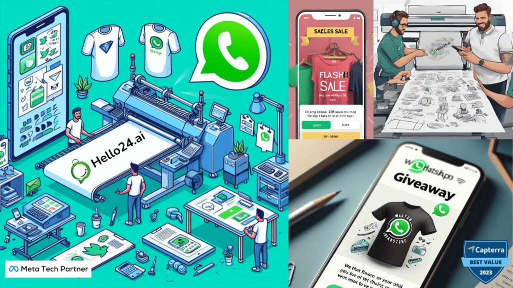 top WhatsApp marketing campaign ideas for T-shirt businesses! Feeling inspired to unleash the power of WhatsApp on your brand? We know you've got the creativity to design stellar T-shirts, and hello24 can help you get them seen by the world.