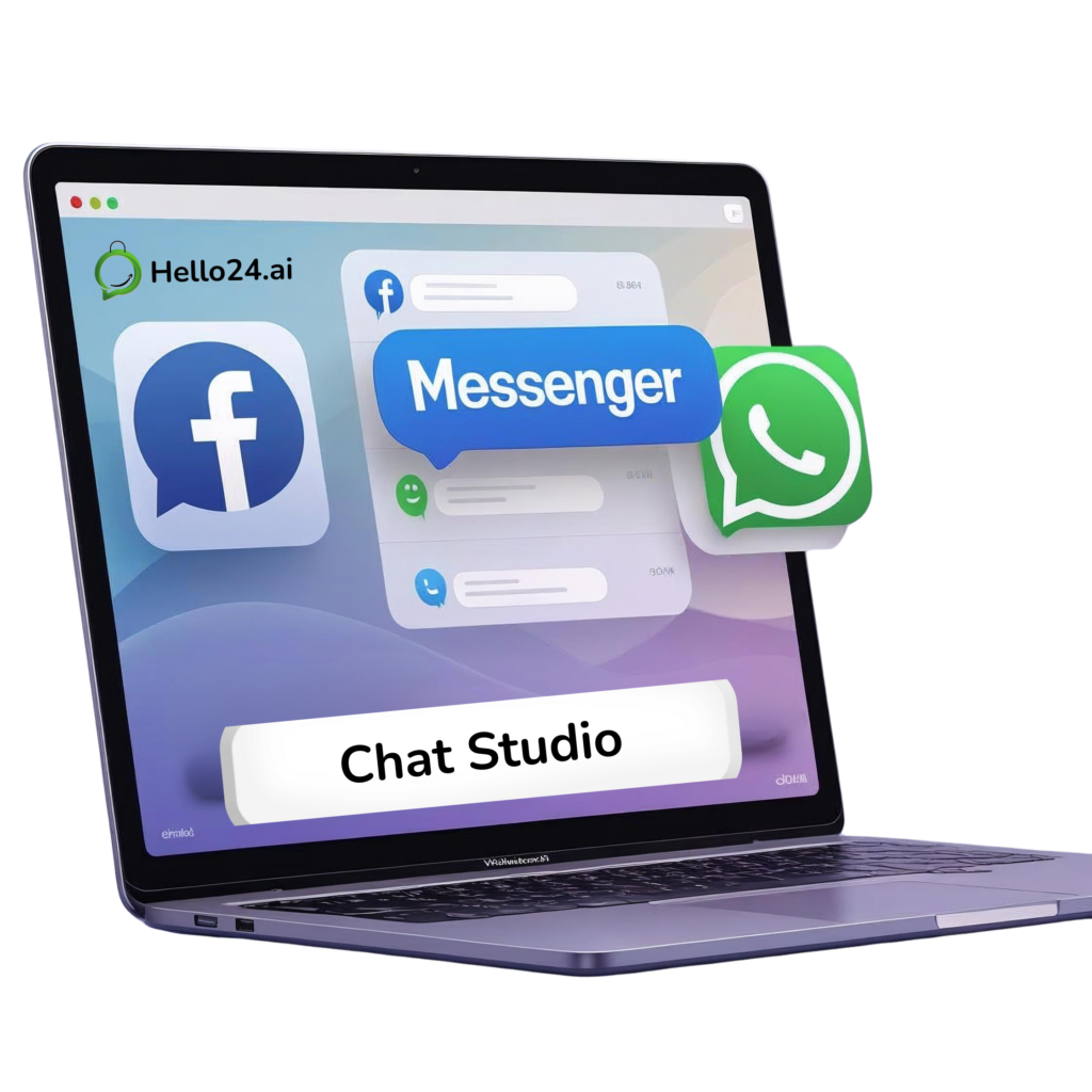 businesses can automate and Integrate Facebook Messenger and Manage DMs in One Unified Inbox inside the hello24ai's chatstudio.