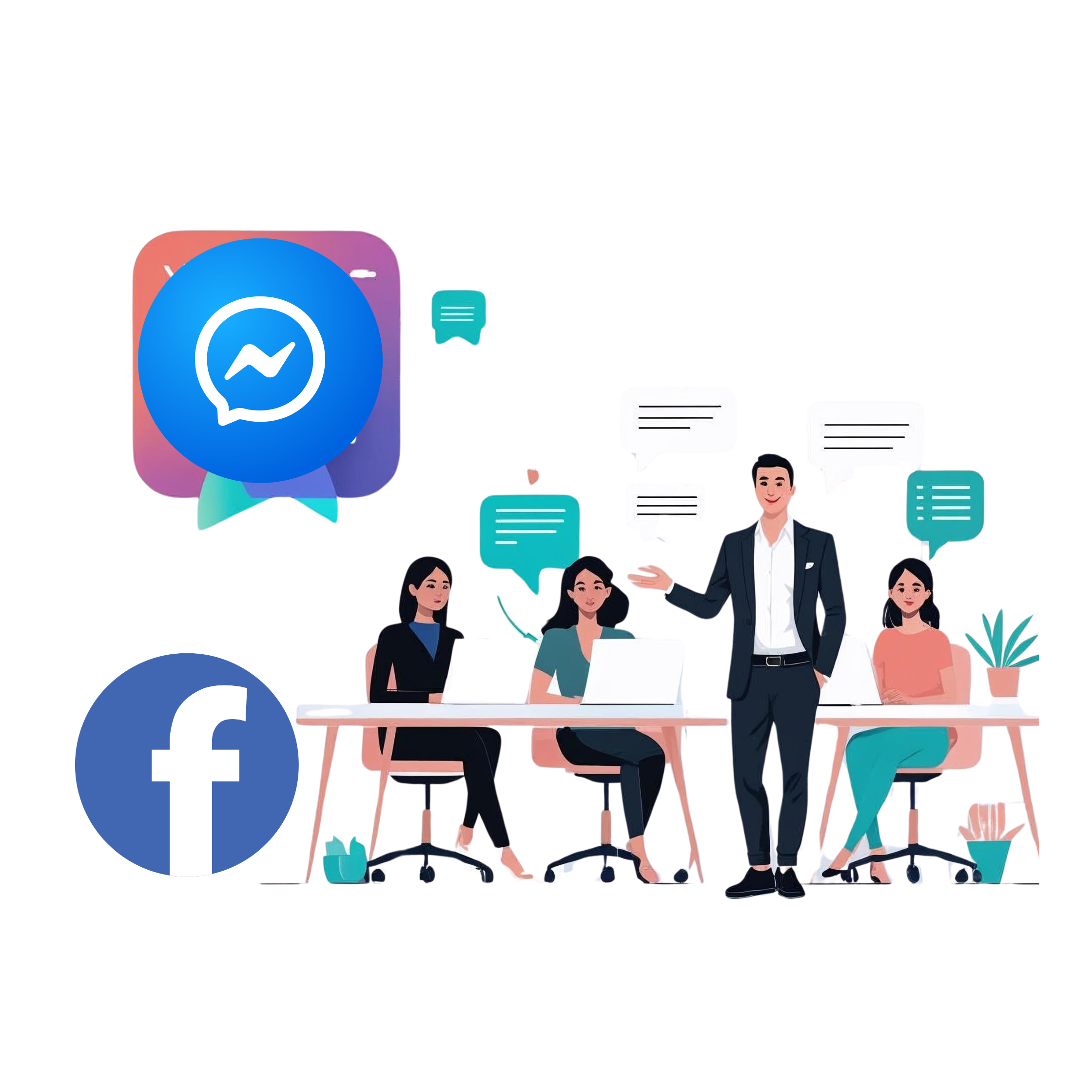 businesses can automate and Integrate Facebook Messenger and Manage DMs in One Unified Inbox inside the hello24ai's chatstudio.